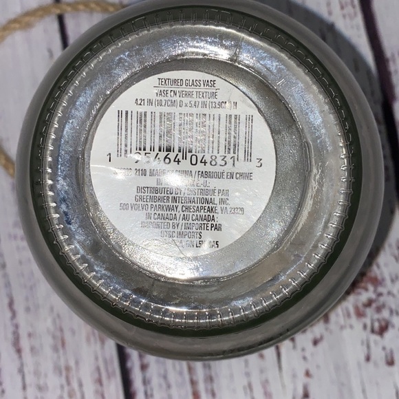 Textured glass candle holder with rope handle - Picture 4 of 4